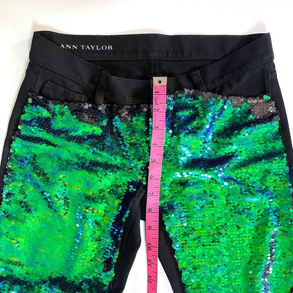 Ann Taylor Leggings with Custom Mermaid Flip Sequins Sz 4 - Picture 8 of 11